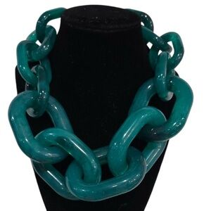Piper k Chunky Teal resin Chain 20” Necklace